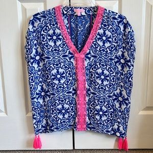 Lily Pulitzer blue and white loose top size small/medium